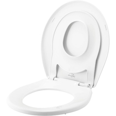 White Plastic Round Toilet Seat with Built-In Potty Training
