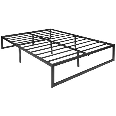 Flash Furniture 14 Inch Metal Platform Bed Frame - No Box Spring Needed with Steel Slat Support and Quick Lock Functionality