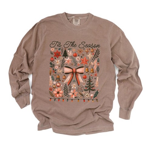 Simply Sage Market Women's Tis The Season Coquette Long Sleeve Garment Dyed Tee - image 1 of 4