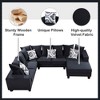110" Modern Velvet U-Shape Sectional Sofa with Plush Pillows and Chaise Lounge - 2 of 4