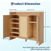 Rattan Shoe Storage Cabinet, 5 Tier Wooden Shoe Organizer with Adjustable Shelf, 41" Tall Freestanding Shoe Rack for Entryway Living Room - 2 of 4