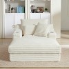 Oversized Boneless Sofa Bed, Corduroy Chaise Lounge Chair Indoor with Cup Holders & 3 Pillows, Deep Seat Sleeper Couch Reading Chairs - 3 of 4