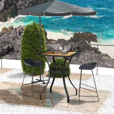 Maggift Patio End Tables, Modern Decorative Side Tables, Stylish Design for Patio, Living Room, Indoor and Outdoor Use, Brown, 47.24"*25.59"*19.69"