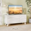 Costway 38" TV Stand for 44-Inch TV with DrawersEngraved Media Console Cabinet White - 2 of 4