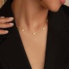 14K Gold Plated Charm Choker Necklace with Pearl & Clover, Cubic Zirconia Dainty Trendy Jewelry Gift for Women - 3 of 4