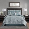 Grungis 8 Piece Polyester Queen Jacquard Bedding Comforter Sets,Comfort Sheets Set for Bedroom - 2 of 4