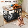 Costway Foldable Dog Crate Furniture w/Removable Tray Lockable Door Lockable Wheels - 4 of 4