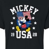 Women's - Disney - Mickey Waving Flag USA Cropped Graphic T-Shirt - 2 of 4
