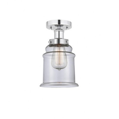 Canton - 1 Light Semi-Flush Mount In Industrial Style-11 Inches Tall and 6 Inches Wide