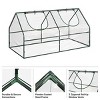Small Greenhouse for Outdoors - 47 x 24-Inch Plant Cover Green House with Steel Frame and 2 Zippered Doors - Gardening Supplies by Home-Complete - 3 of 4