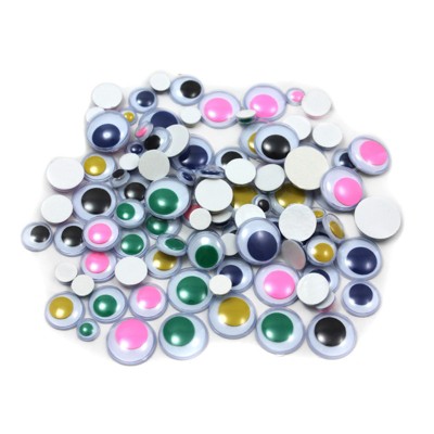 Charles Leonard Wiggle Eyes, Peel'n Stick, Assorted Colors and Sizes, Bag of 100 (Pack of 6)