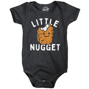 Little Nugget Baby Bodysuit Funny Sarcastic Chicken Nuggets Graphic Novelty Jumper For Infants - Crazy Dog Baby Bodysuit - 1 of 4