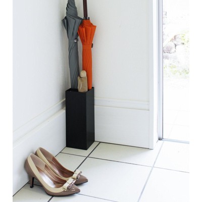 Black Metal Compact Umbrella Stand with Adjustable Trays