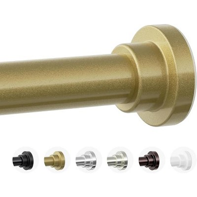 Shower Curtain Rod, 1" Non Slip Adjustable 28-74 inch No Drilling Shower Curtain Rods Spring Tension For Bathroom