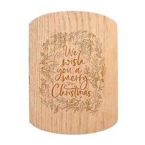 Creative Products We Wish You a Merry Christmas 11 x 8 Redwood Oval Cutting Board - 1 of 1
