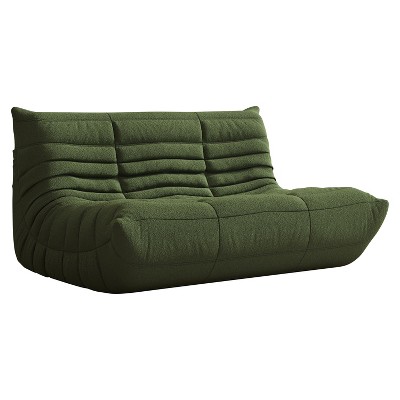 SYFERLORY Armless 2-Seat Togo Two Seater Large Bean Bag Sofa，Green