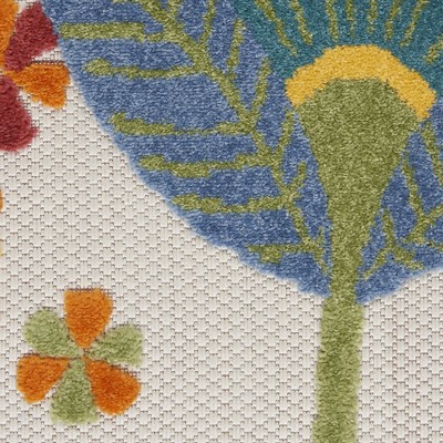 Aloha Multicolor Floral 2' x 6' Runner Outdoor Rug