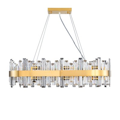 16 - Light 35" Luxury Dimmable Round K9 Crystal Ceiling Light Modern Chandeliers