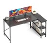 FONTOI 47 Inch L Shaped Computer Desk Gaming Desk Corner Desks Home Office Desk with Open Shelf Working Table with Storage, Black, 31.5"* 47.2"*28.6" - 2 of 4