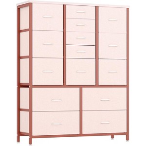 15 Drawers Dresser, Tall Dressers for Bedroom, Large Chests of Drawers, Fabric Storage Dresser Organizer Unit for Closet, Hallway, Living Room - 1 of 4