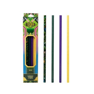 CharCharms 4pk 30oz Water Bottle Straws Wicked 2 Elphaba - 1 of 4