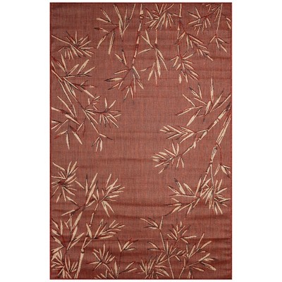 Liora Manne Carmel Bamboo Border Indoor Outdoor Area Rug Chili 4'10