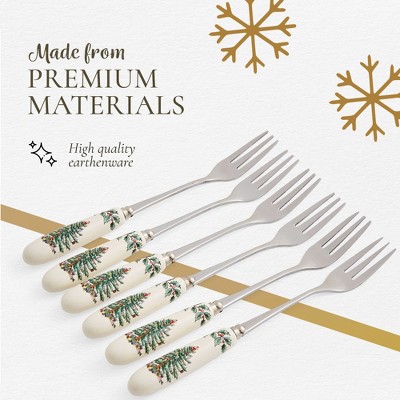 Spode Christmas Tree Pastry Forks