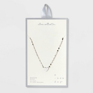 Valentine's Day Sterling Silver Polished Heart on Lana Necklace - A New Day™ Silver - 1 of 4
