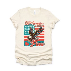 Simply Sage Market Women's Distressed Patriotic Free Eagle Short Sleeve Graphic Tee - 1 of 4