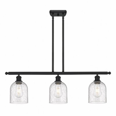 Bella - 3 Light Stem Hung Island In Industrial Style-10 Inches Tall and 36 Inches Wide