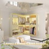 Besiost Wood Closet System, Freestanding Closet Organizer with Drawers and Mirror - 3 of 4