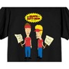 Beavis & Butthead Characters With Picket Signs Crew Neck Short Sleeve Women's Black T-shirt - 2 of 2