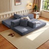 2-in-1 Memory Foam Sofa Bed - Modular Convertible Design, for Living Room, Bedroom and Apartment,No Assembly Required,Dark Grey - 3 of 4