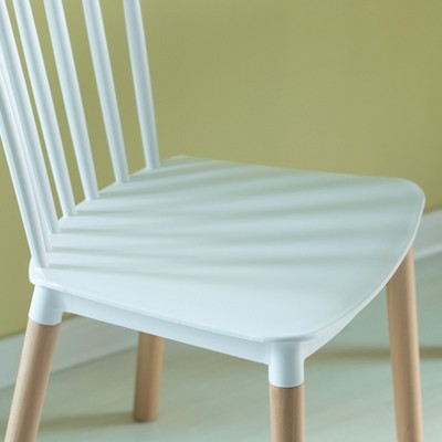 Windsor White Slat Wood Side Chair - Classic Mid-Century