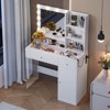 Aukfa Vanity Desk with Mirror and 3 Lighting Modes, Makeup Vanity with Glass Top and Storage Shelves, Dressing Table with 2 Drawers and Cabinet - 4 of 4
