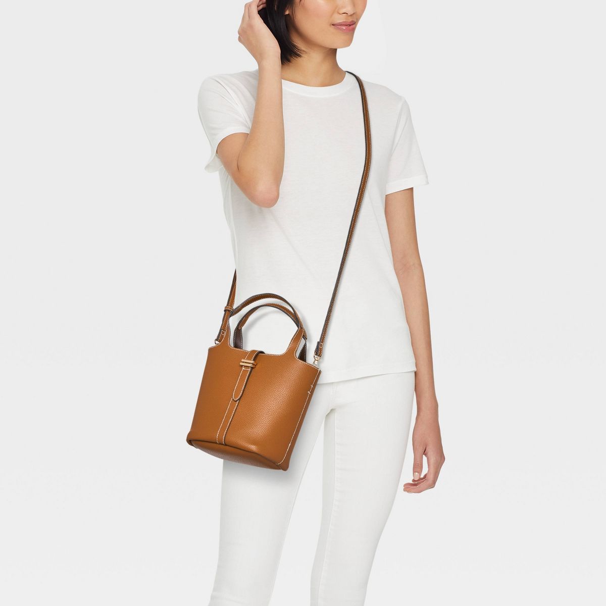 Mini Tulip Tote Handbag with Crossbody Strap - A New Day™ - thumbnail 7