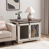 Airsurfer Farmhouse Dog Crate Furniture with Sliding Barn Door, Flip-Top & Divider, Wooden Dog Kennel End Table for Small/Medium/Large Dogs - 3 of 4