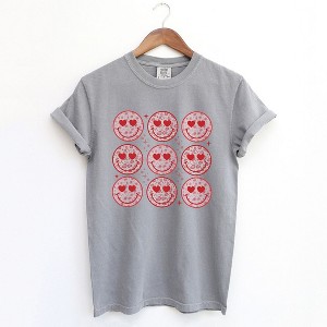 Simply Sage Market Women's Nine Valentine Faces Short Sleeve Garment Dyed Tee - 1 of 4