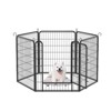 DSVIMOY 6 Panels Heavy Duty Metal Playpen with Door, 31.7"H Dog Fence Pet Exercise Pen for Outdoor, Black, 53.94"*26.77"*31.7" - 4 of 4