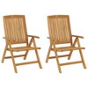 vidaXL Reclining Patio Chairs 2 pcs Solid Wood Teak - 2 of 4