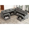 Belffin Chenille U-Shaped 8-Seater Modular Sectional - Convertible Sofa with Hidden Storage & Tool-Free Assembly - 3 of 4