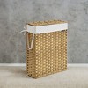 14.5 Gallon Slim Laundry Hamper with Lid Rattan Foldable Clothes Laundry Basket with Lid and Handles Removable Liner - 3 of 4