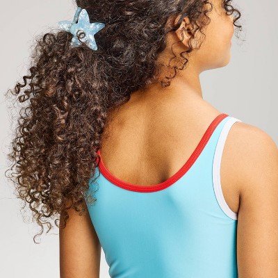 Детские купальники Cat & Jack Girls' Solid Scoop Neck Pop Binding One Piece Swimsuits - Cat & Jack™ Pink M — фото 3
