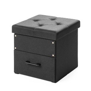 15" Cube Stockbox Collapsible Ottoman with Storage Drawer - Mellow - 1 of 4