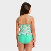 Girls' Whimsical Floral Tankini Set - Cat & Jack™ Nettle Green - 2 of 3