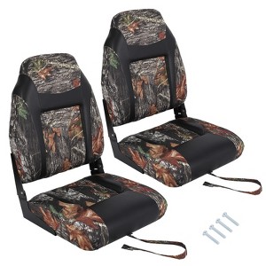 Garvee 2 Pack Folding Boat Seats, High Back Fishing Boat Seat with Thick Sponge Padding and Hinge for Sightseeing Boat, Speedboat - 1 of 4