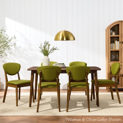 Light Oak and Cream Upholstered Mid-Century Modern Side Chairs, Set of 2