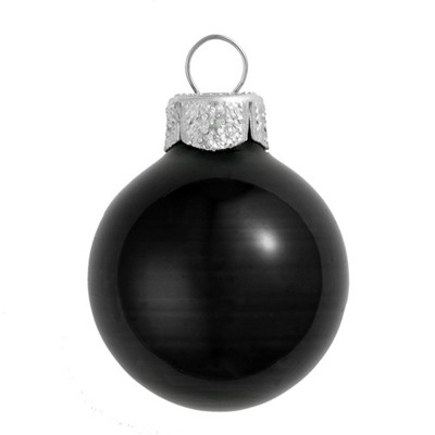 Northlight 12ct Shiny Glass Ball Christmas Ornament Set 2.75" - Black