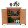 PAGED 68" Outdoor Storage Potting Bench Table with Cabinet and Metal Top, Garden Storage Shed, Wood Tall Shed for Yard and Patio, Gray - 2 of 4