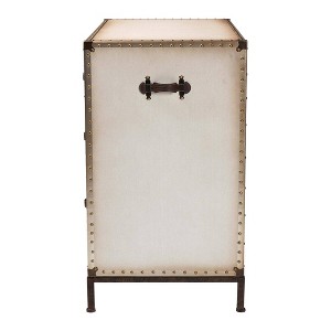 Baxton Studio Benton Canvas 4 Drawer Storage Cabinet Beige/Coffee/Black - 1 of 4